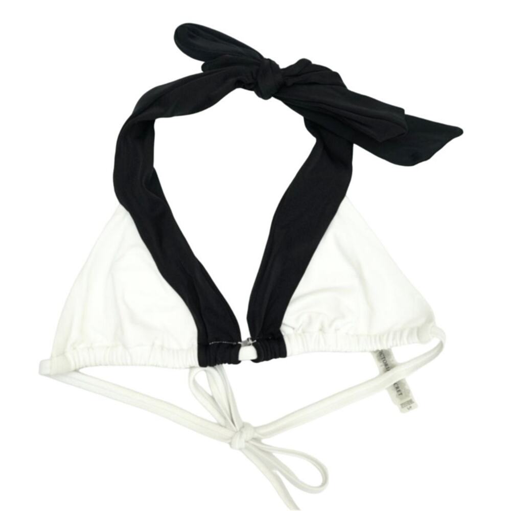Victoria's Secret - NWOT Halter Tie Bikini Swimsuit Top Black & White / Size S